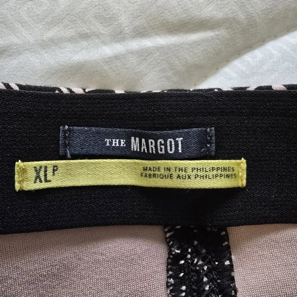 Maeve Black & Pink Geometric Cropped Pants